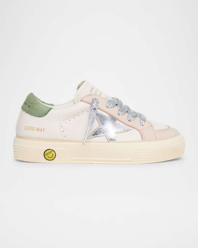 Girl's May Nappa Laminated Star Sneakers, Kids